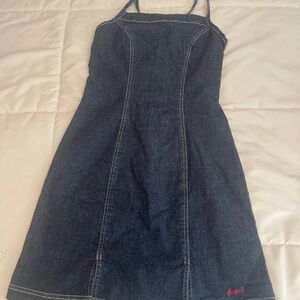Guess Denim Dress with Red Stitching